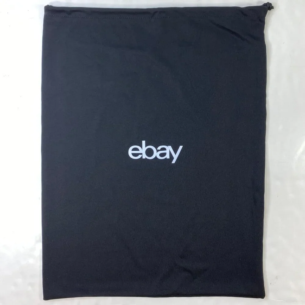 Set Of 2 eBay Logo Black Drawstring Bags 24